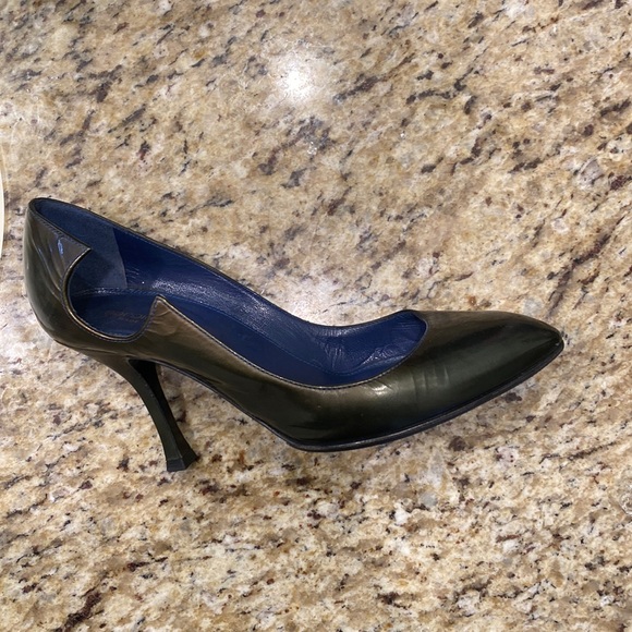 Deep Forest Green Sergio Rossi Heels w Side Cutouts - Picture 1 of 7